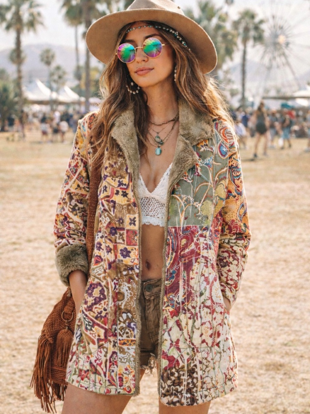 Y2K Indie Sleaze Patchwork Jacket Boho Fairy Grunge Festival Vibes